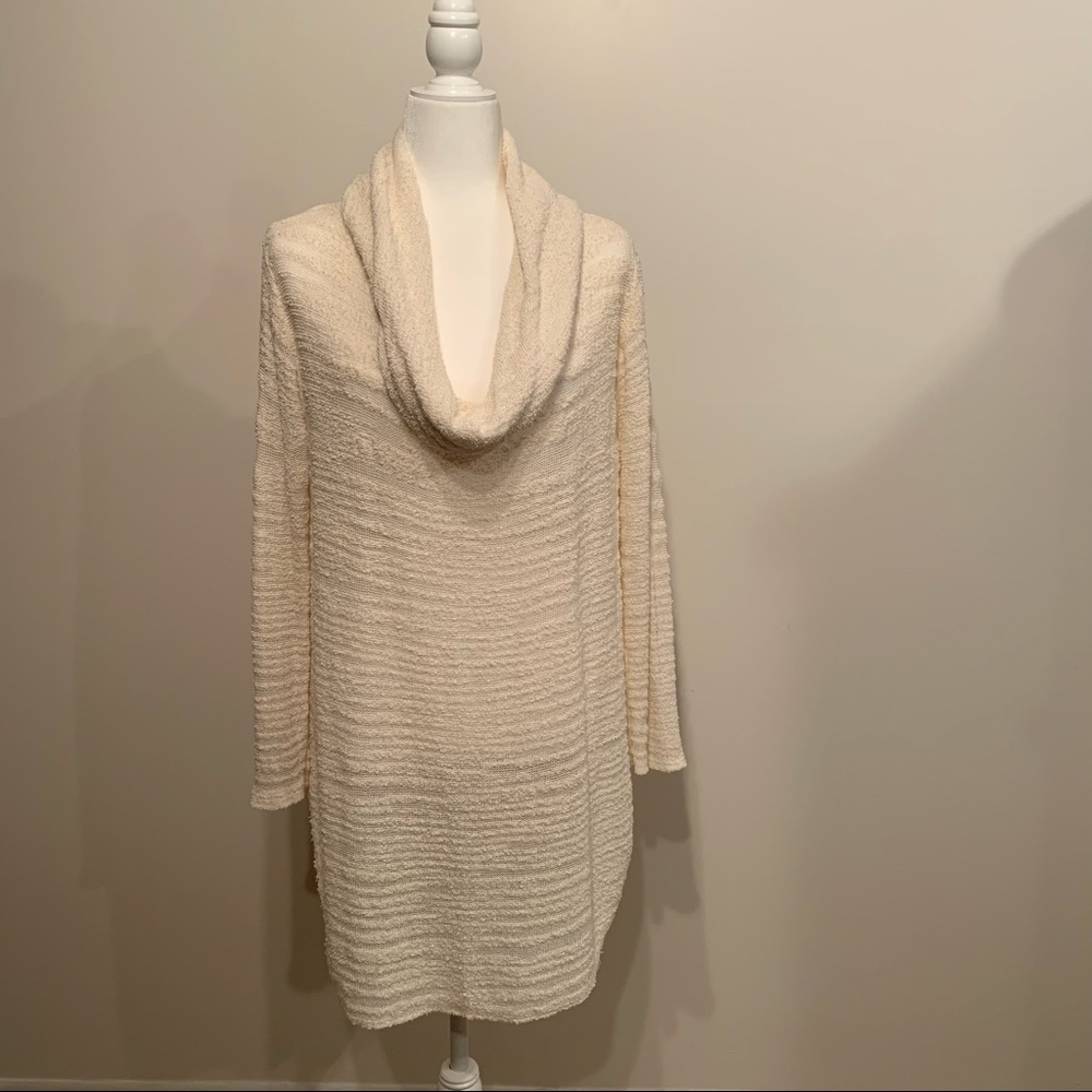 Free People Cream Cowl Neck Sweater